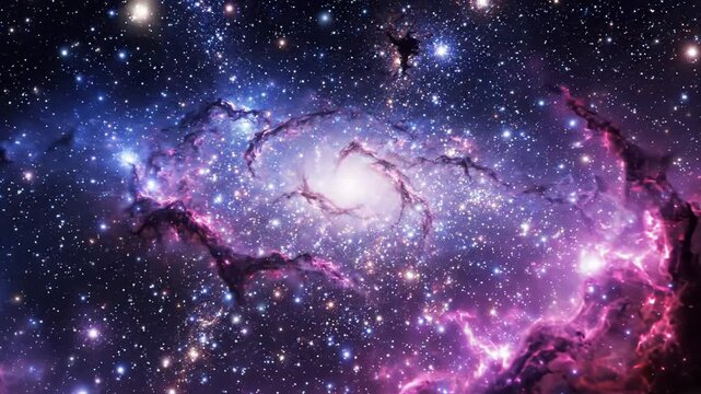  a dreamy galaxy background with floating stars and cosmic nebula clouds