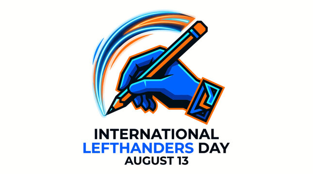 International Lefthanders Day August 13 Vector Illustration