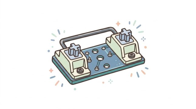 Illustration of a mechanical keyboard stabilizer component