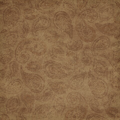 Fototapeta premium Vintage brown paisley texture with antique ornamental details and distressed fabric effect. Classic decorative background ideal for textiles, wallpaper and packaging.
