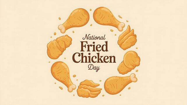 National fried chicken day celebration with crispy chicken legs