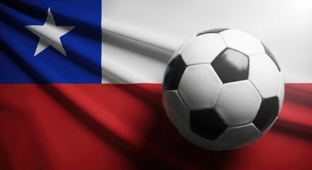 Obraz premium Chilean national football team representation soccer ball with flag international football competition imagery