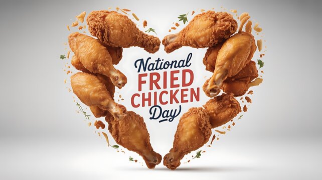 Heart shape fried chicken for national fried chicken day