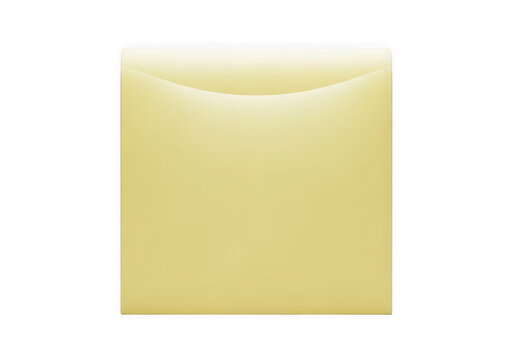 Yellow square envelope with flap closed isolated on, envelope, correspondence isolated on transparent background