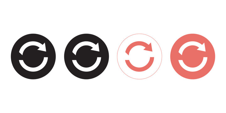 Refresh Icon Vector Illustration Featuring Circular Arrow Reload Button Update Sync and Data Reprocessing Concept