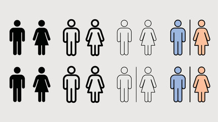 a Male and Female Restroom Sign vector Set  © Rabeya's Stock