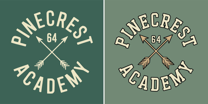 Vintage style logo design featuring crossed arrows and bold typography