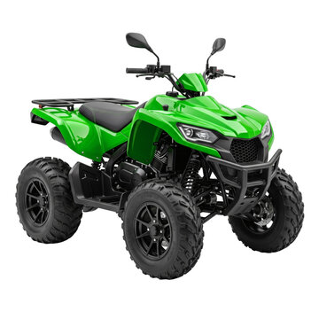 Photorealistic ATV quad bike on three quarter view