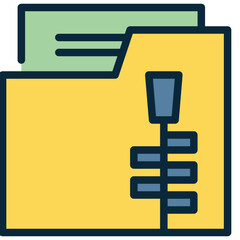 compress zip file data folder filled outline icon © nakedcm