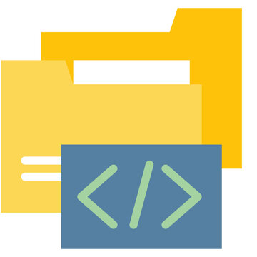 coding computer language work file folder flat style icon