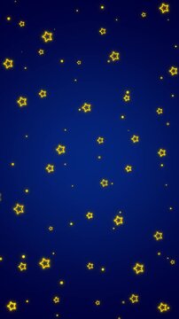 stars neon light glowing on night sky twinkle animation, kids lullaby and nursery rhyme vertical social media motion background