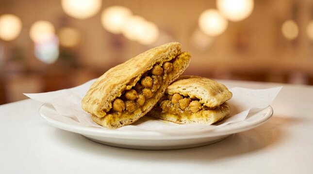 Trinidad Doubles Bara Curried Chickpeas | Caribbean Street Food Commercial Photography