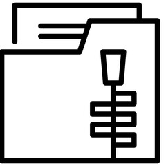 compress zip file data folder simple line icon © nakedcm