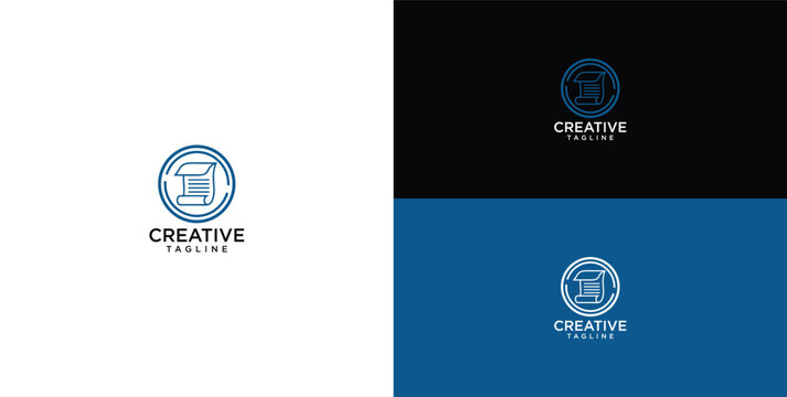 Modern abstract circular logo design with a geometric pattern and the word 'Creative' in sans-serif font, suitable for branding and corporate identity