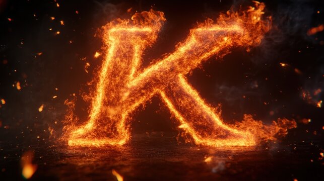 Fiery letter K