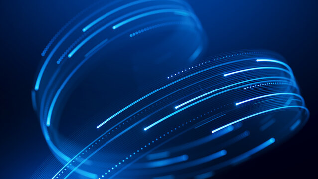 Technology digital data flow background. Big Data Technology Data Flow Lines. 3d illustration