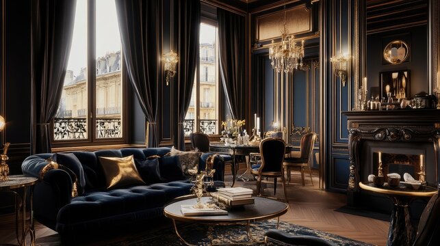 Luxurious Parisian Apartment Living Room