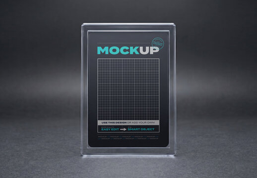 Card Mockup with Case Vertical Stand