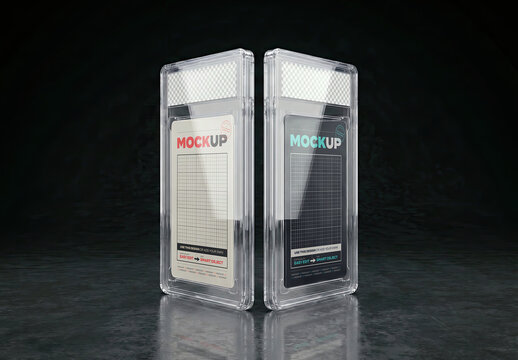 Two Card with Case Stand Mockup