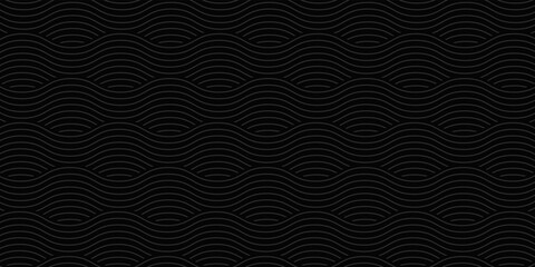 Fototapeta premium Abstract Dark Wavy Line Pattern Seamless Background Texture for Modern Minimalist Design and Luxury Branding