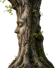 Obraz premium Tree Trunk with Subtle Human Face Silhouette Nature Concept Illustration
