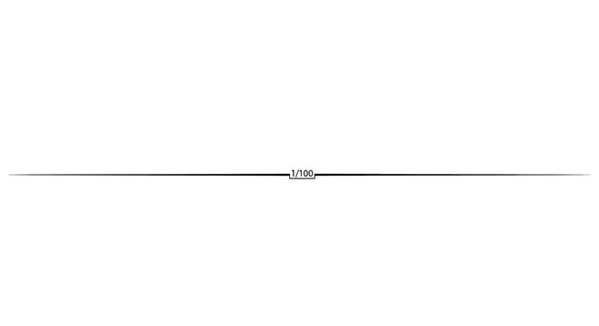 A horizontal line with a 1100 scale marker