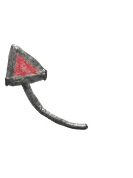 Warning sign with red triangle isolated on transparent background