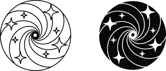 Cosmic galaxy spiral vector illustration, Cosmic galaxy spiral icon set © Rubi