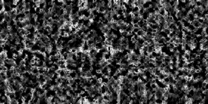 Abstract digital art featuring a high contrast monochromatic texture with glowing white organic patterns flowing across a deep black void