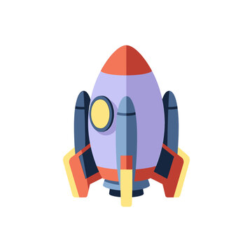 Colorful Cartoon Rocket Ship Model.