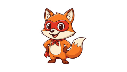 Cute fox superhero character with red mask superhero character wildlife © JubayedStock