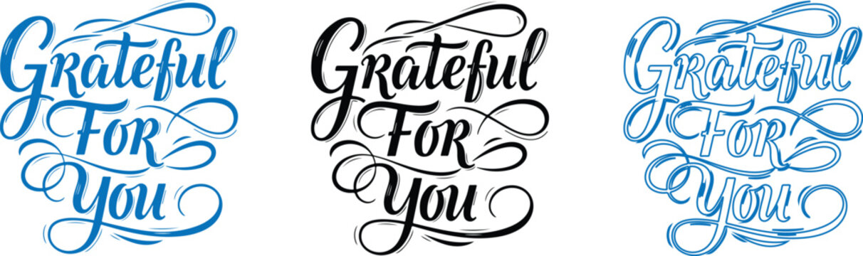 Grateful for you typography designs