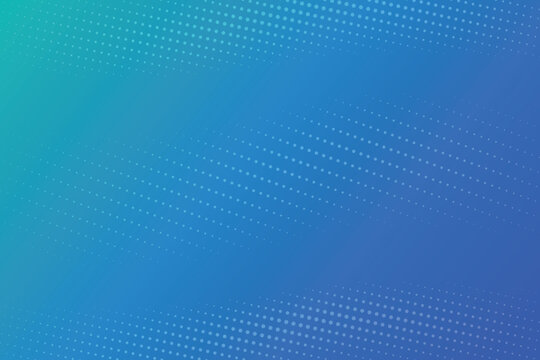 Abstract vector background featuring a smooth color gradient from vibrant teal to deep blue, overlaid with a dynamic halftone dot pattern forming subtle waves. Perfect for modern tech design