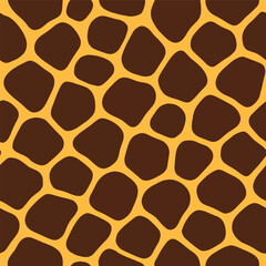 Seamless giraffe pattern print vector background. Classic brown and yellow animal skin spots, abstract safari cheetah fur texture wallpaper. Perfect for fashion textiles, wrapping paper and decor. EPS © Bediha Duru Öksüz
