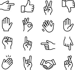 Fototapeta premium Collection of various hand gestures and signs