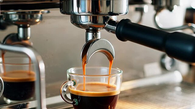 Coffee Extraction Close-up in Vertical Frame
