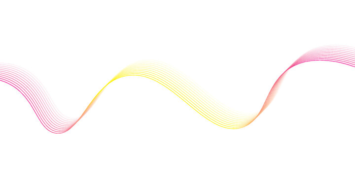 Yellow and ping light painting photography combines long exposure ripples and waves on a white background.