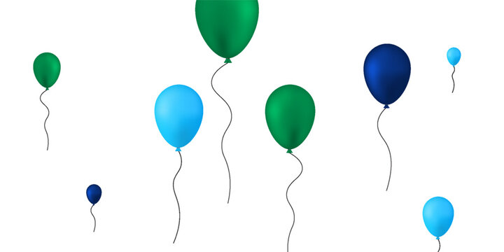 Balloon icons. Balloon with string in line cartoon style. Different shapes of ballons for birthday, party and wedding. vektor