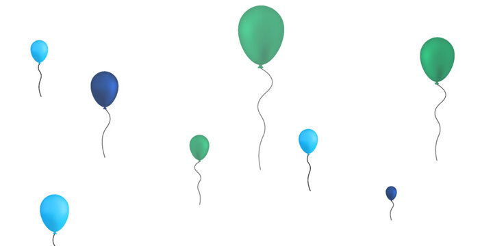 Balloon icons. Balloon with string in line cartoon style. Different shapes of ballons for birthday, party and wedding. vektor