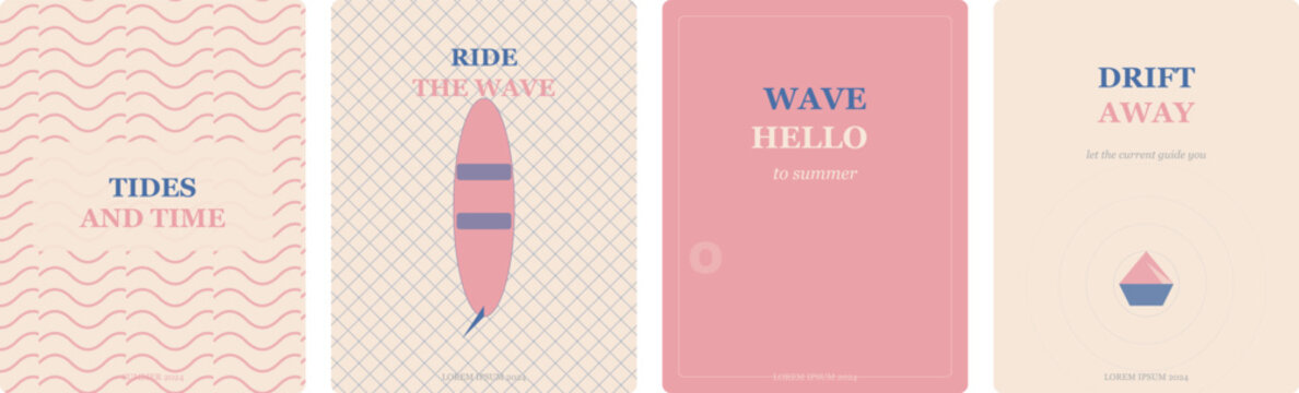 Summer wavy background with text tides and time for summer 2014.