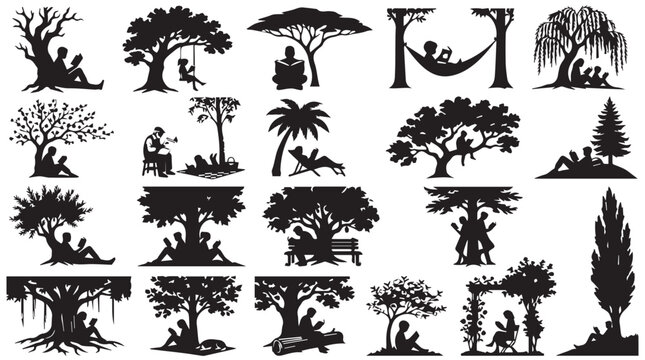 reading under tree.