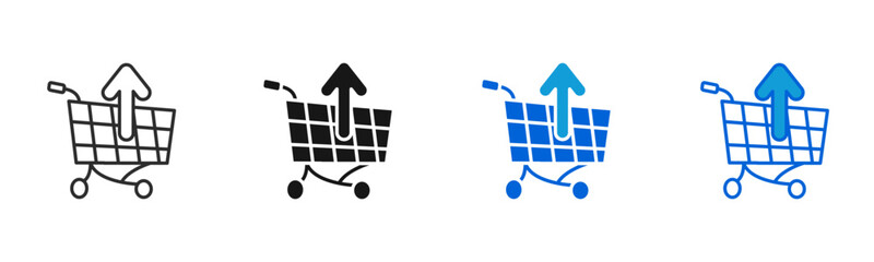 outbound order cart icon multiple style set © sukmastock