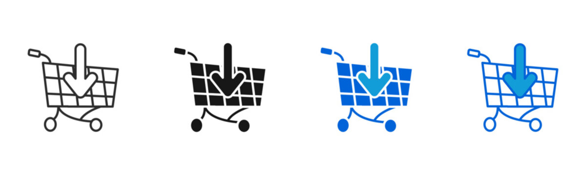 order cart inbound icon multiple style set