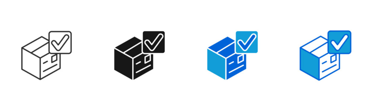 done stock ready icon multiple style set