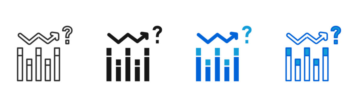 predict graph diagram icon multiple style set