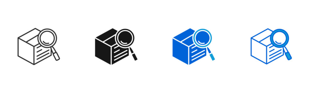 stock audit cheking icon multiple style set