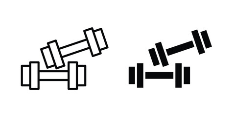 Fototapeta premium Dumbbell pair icon