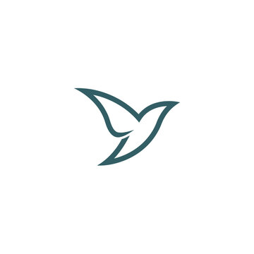 Elegant minimalist bird logo design symbol.