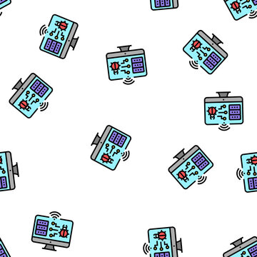 web attacks vector seamless pattern web attacks sign illustration