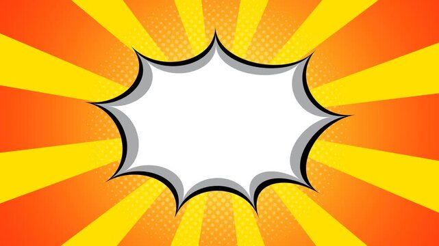 Retro Pop Art Comic Book Animation. Pop Art Comic Book Animation Background. Vintage Retro Style Speed ​​Radial Line.